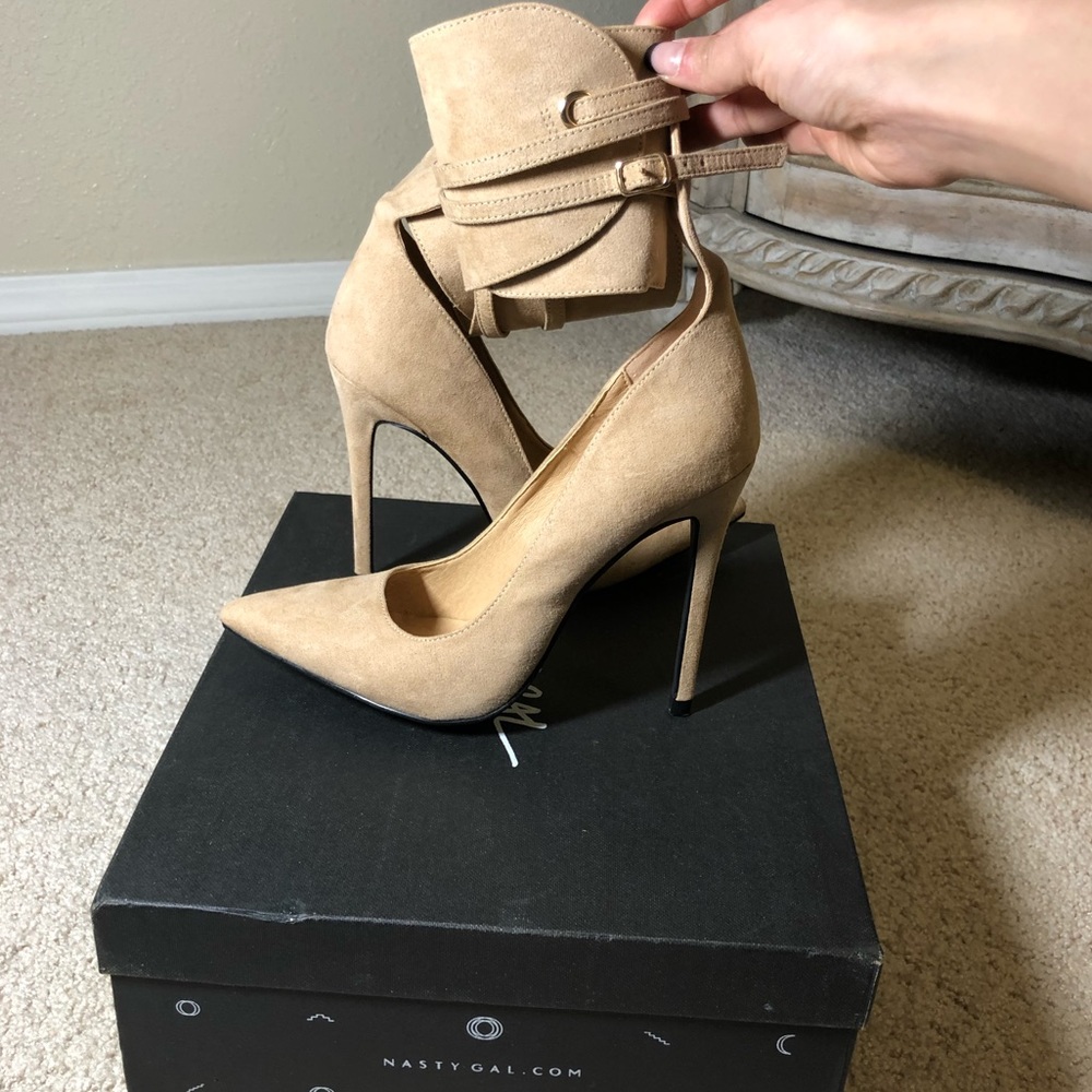 Nasty Gal Suede Close-Toed Heels